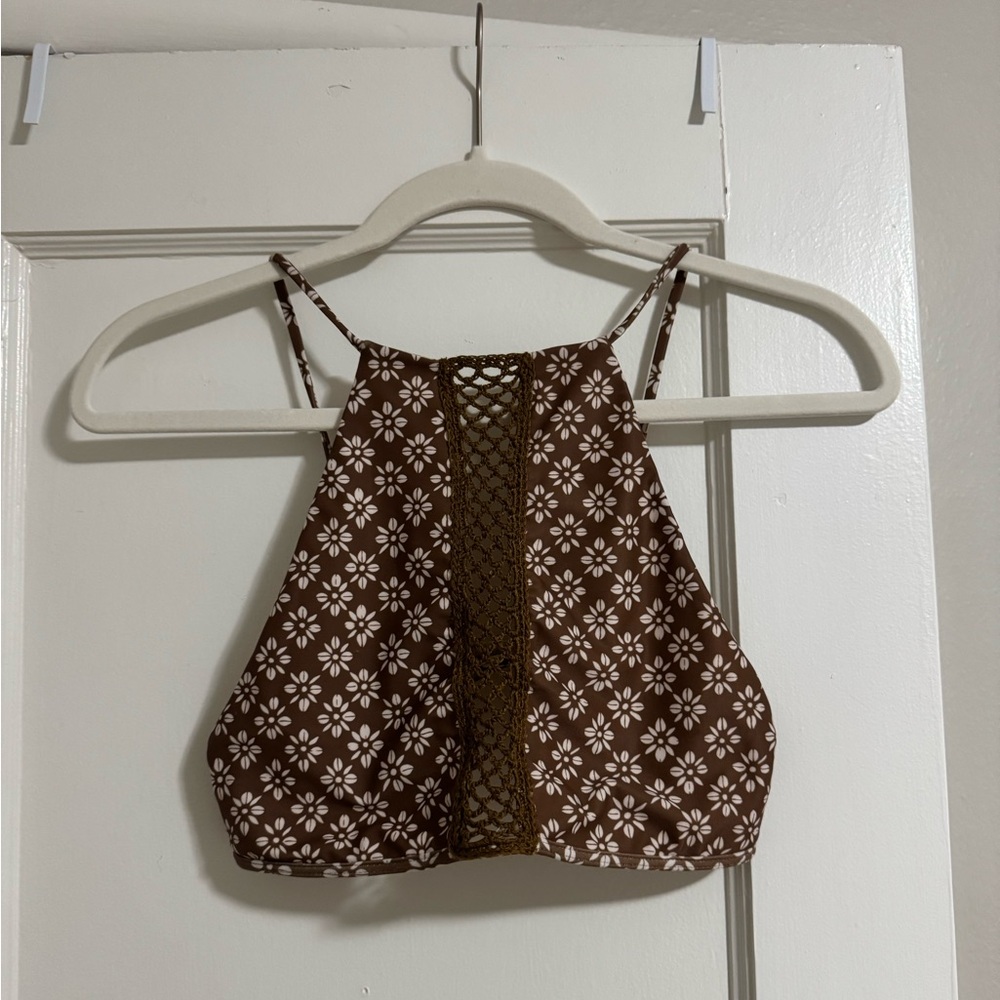 Acacia Swimwear Brown Floral Bikini Top